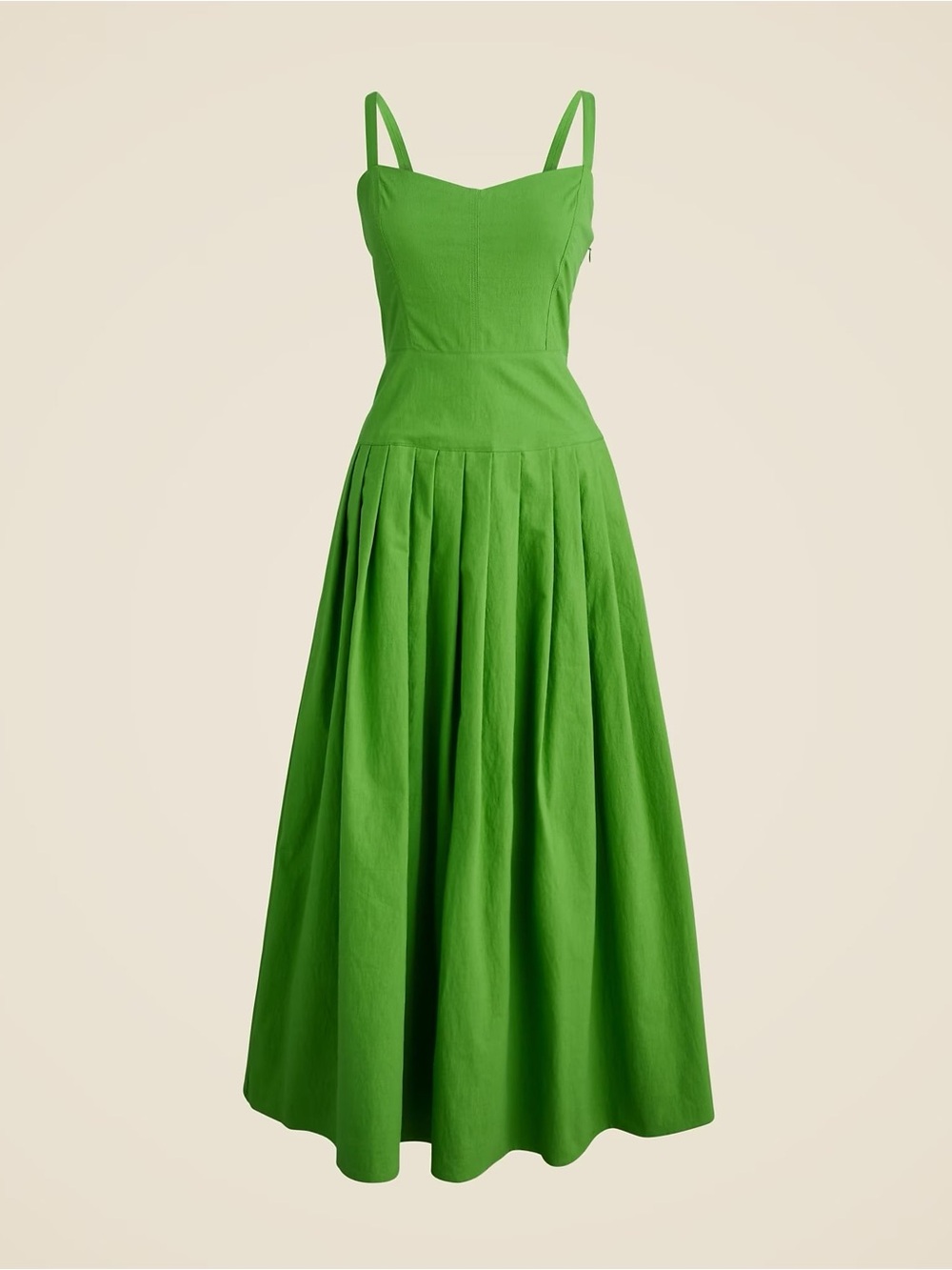J.CrewGreen Adjustable Straps Midi Dress